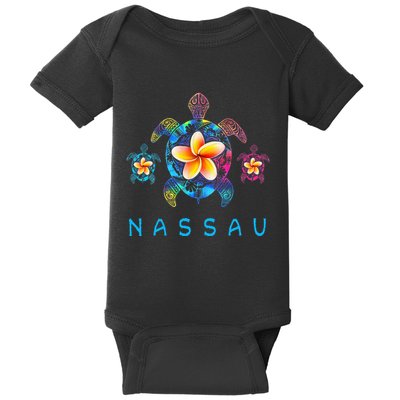 Nassau Bahamas Tribal Tie Dye Sea Turtle Baby Bodysuit