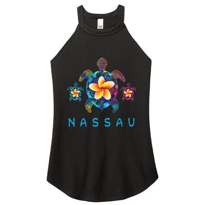 Nassau Bahamas Tribal Tie Dye Sea Turtle Women's Perfect Tri Rocker Tank