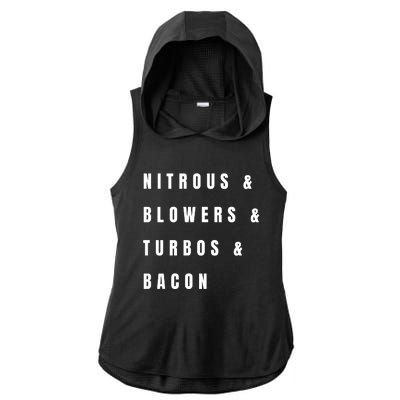 Nitrous & Blowers & Turbos & Bacon Ladies PosiCharge Tri-Blend Wicking Draft Hoodie Tank