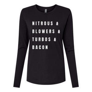 Nitrous & Blowers & Turbos & Bacon Womens Cotton Relaxed Long Sleeve T-Shirt