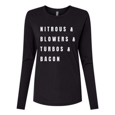 Nitrous & Blowers & Turbos & Bacon Womens Cotton Relaxed Long Sleeve T-Shirt