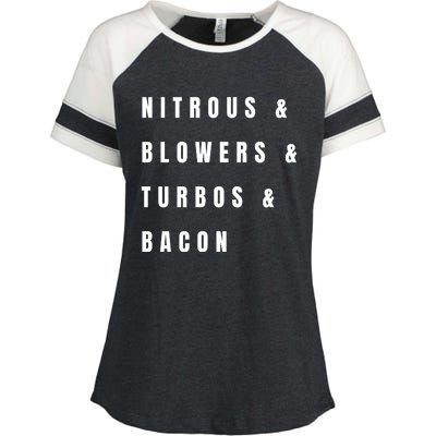 Nitrous & Blowers & Turbos & Bacon Enza Ladies Jersey Colorblock Tee