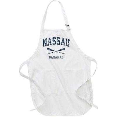 Nassau Bahamas Vintage Nautical Paddles Sports Oars Full-Length Apron With Pockets