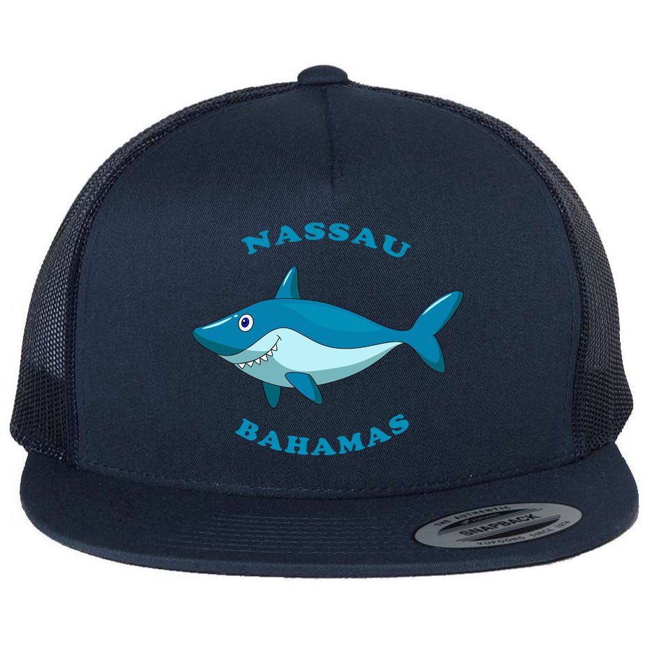 Nassau Bahamas Vintage ChildrenS Shark Vacation Gift Flat Bill Trucker Hat