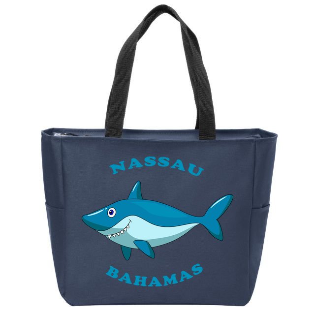 Nassau Bahamas Vintage ChildrenS Shark Vacation Gift Zip Tote Bag