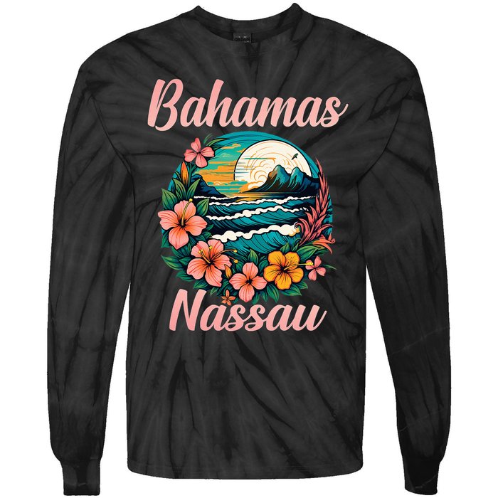 Nassau Bahamas Vacation Proud Bahamas Bahamian Beach Tie-Dye Long Sleeve Shirt