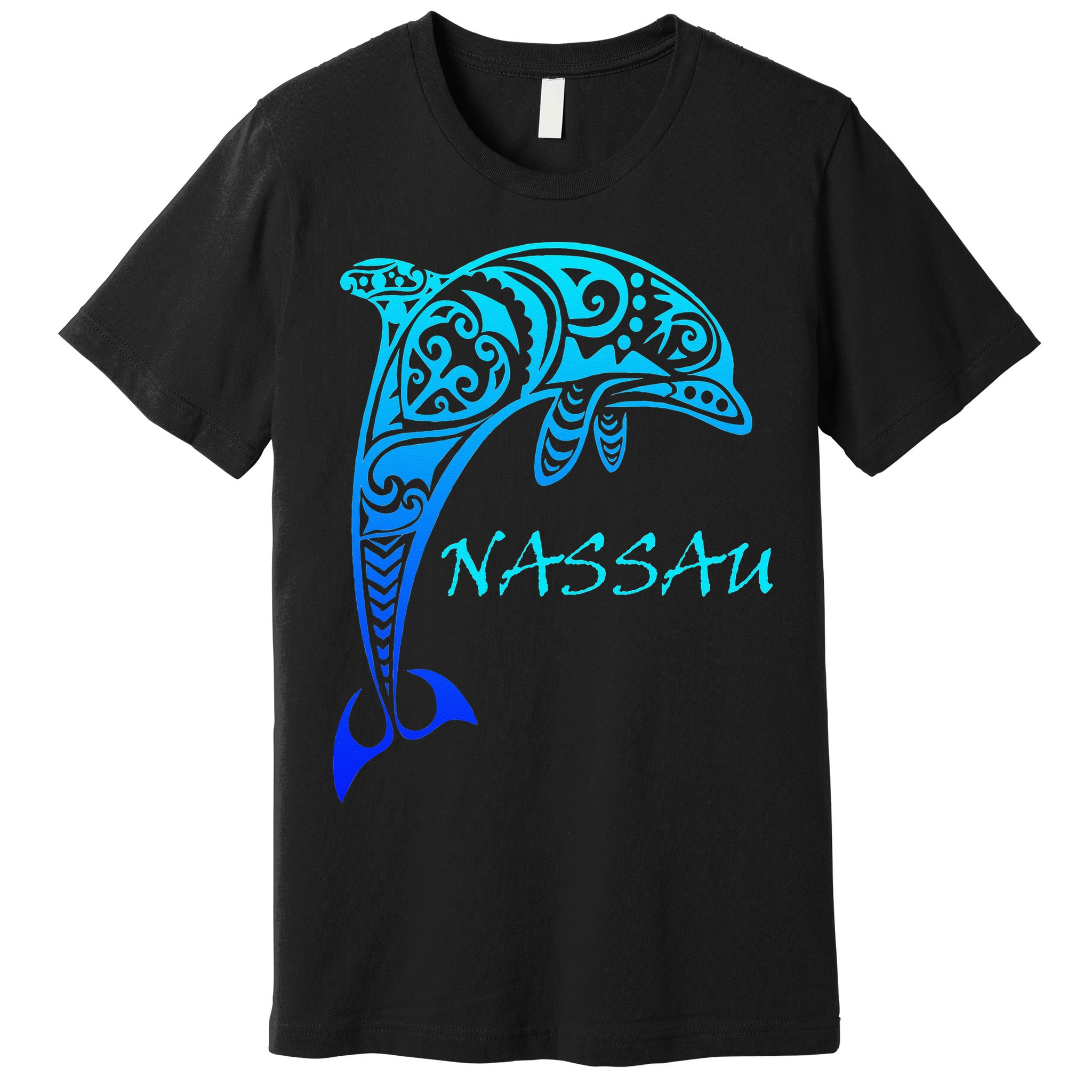 Nassau Bahamas Vintage Retro Tribal Dolphin Vacation Premium T-Shirt