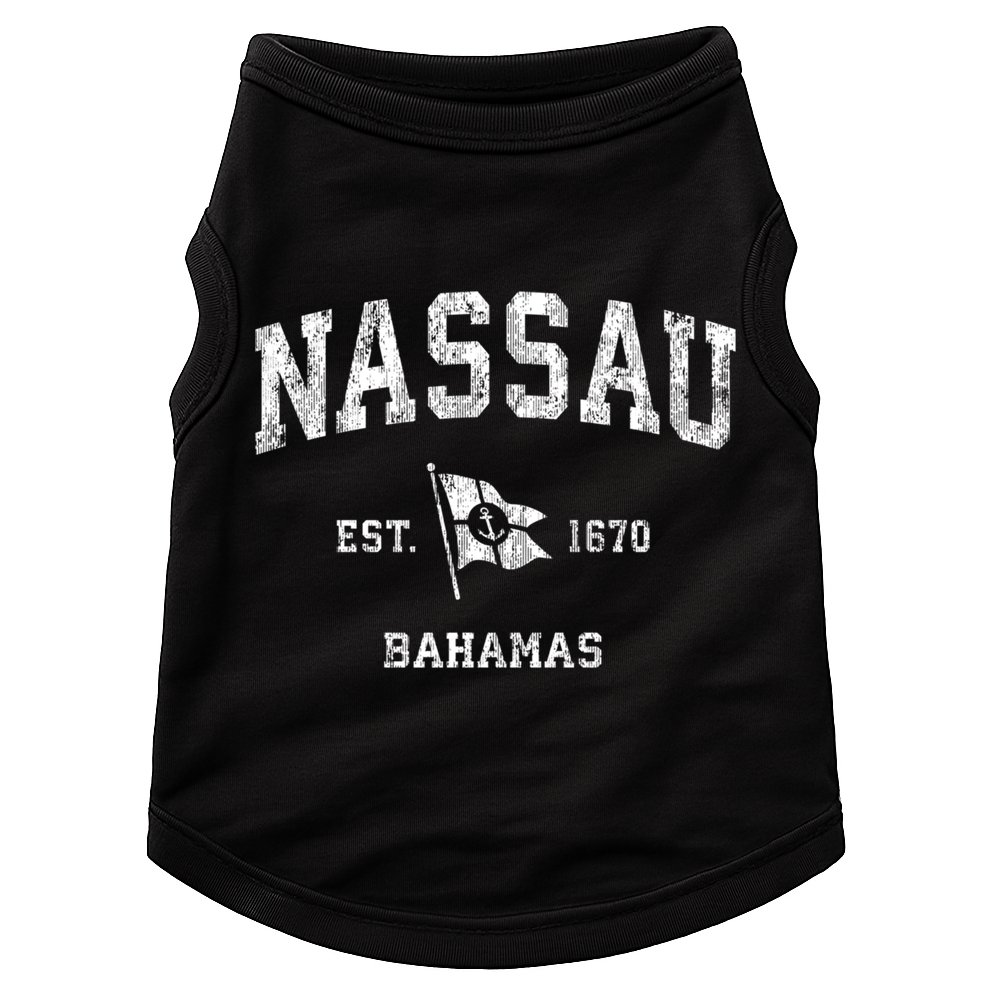 Nassau Bahamas Vintage Nautical Boat Anchor Flag Sports Gift Doggie Tank
