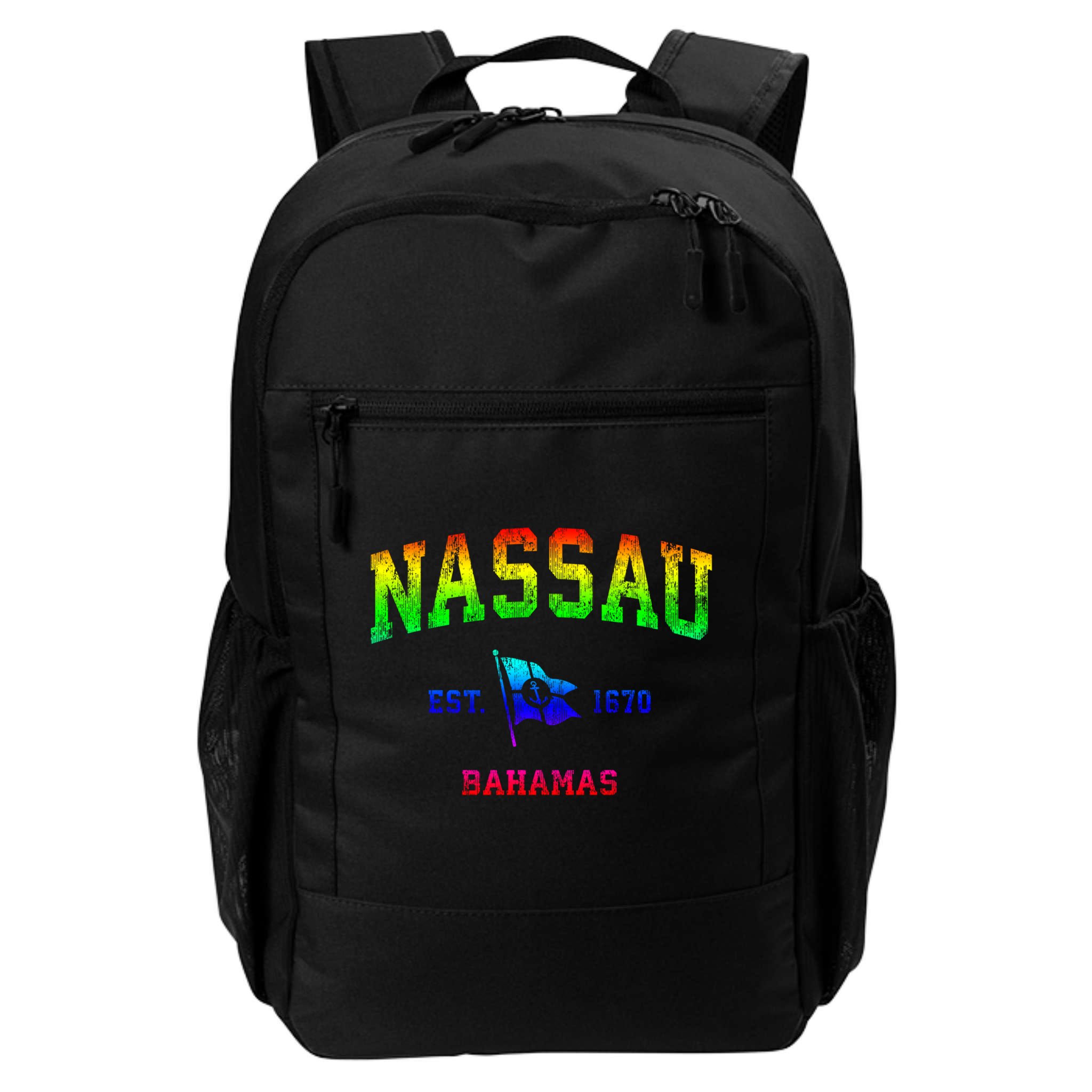 Nassau Bahamas Vintage Nautical Boat Anchor Flag Sports Gift Backpack