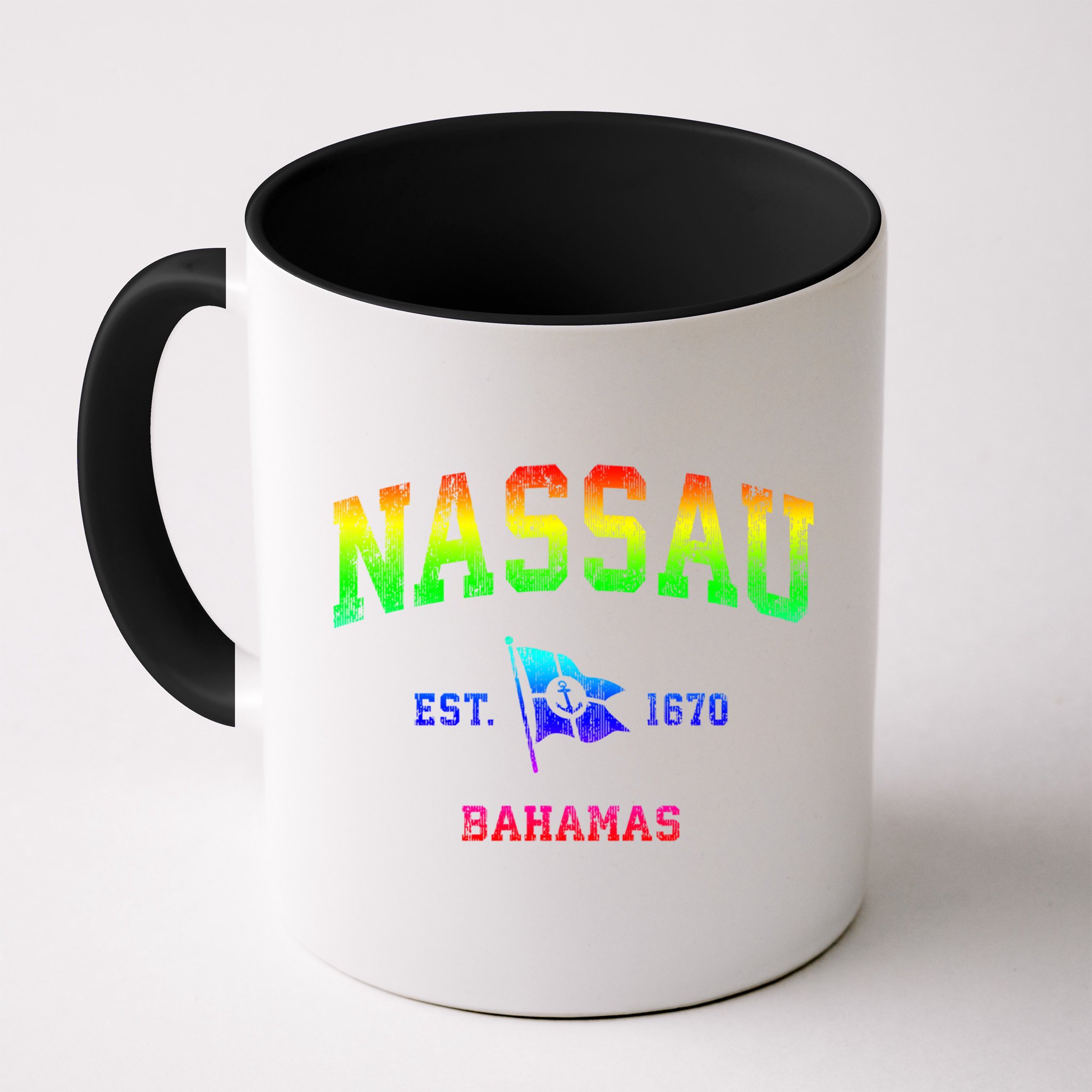 Nassau Bahamas Vintage Nautical Boat Anchor Flag Sports Gift Mug