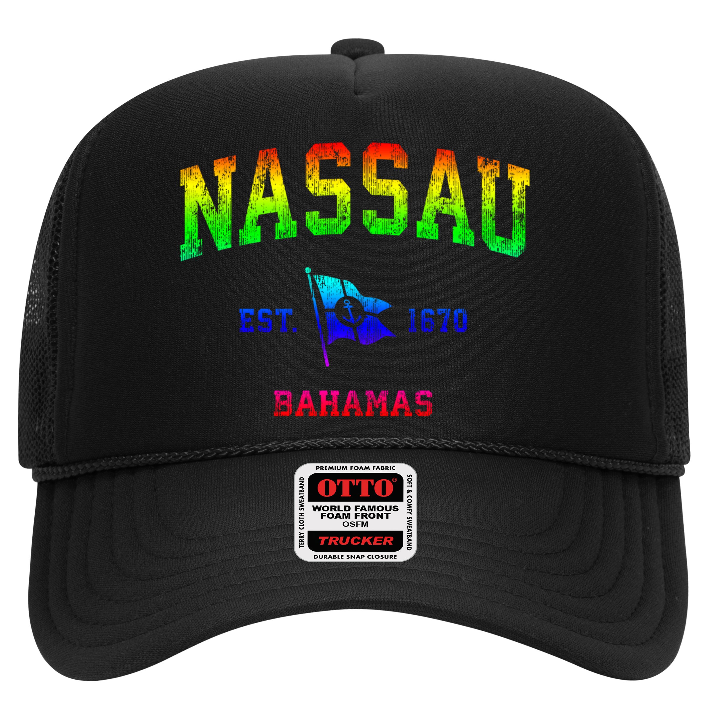 Nassau Bahamas Vintage Nautical Boat Anchor Flag Sports Gift Hat