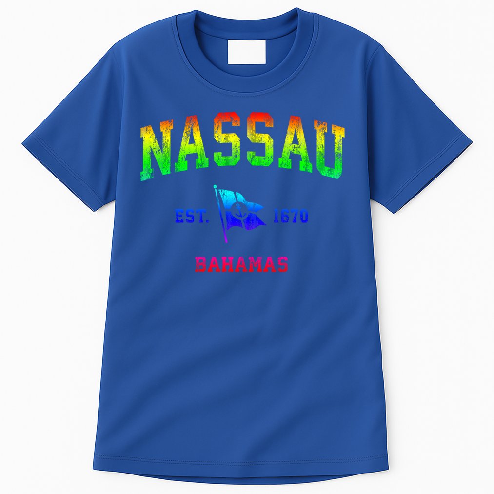 Nassau Bahamas Vintage Nautical Boat Anchor Flag Sports Gift Tall T-Shirt