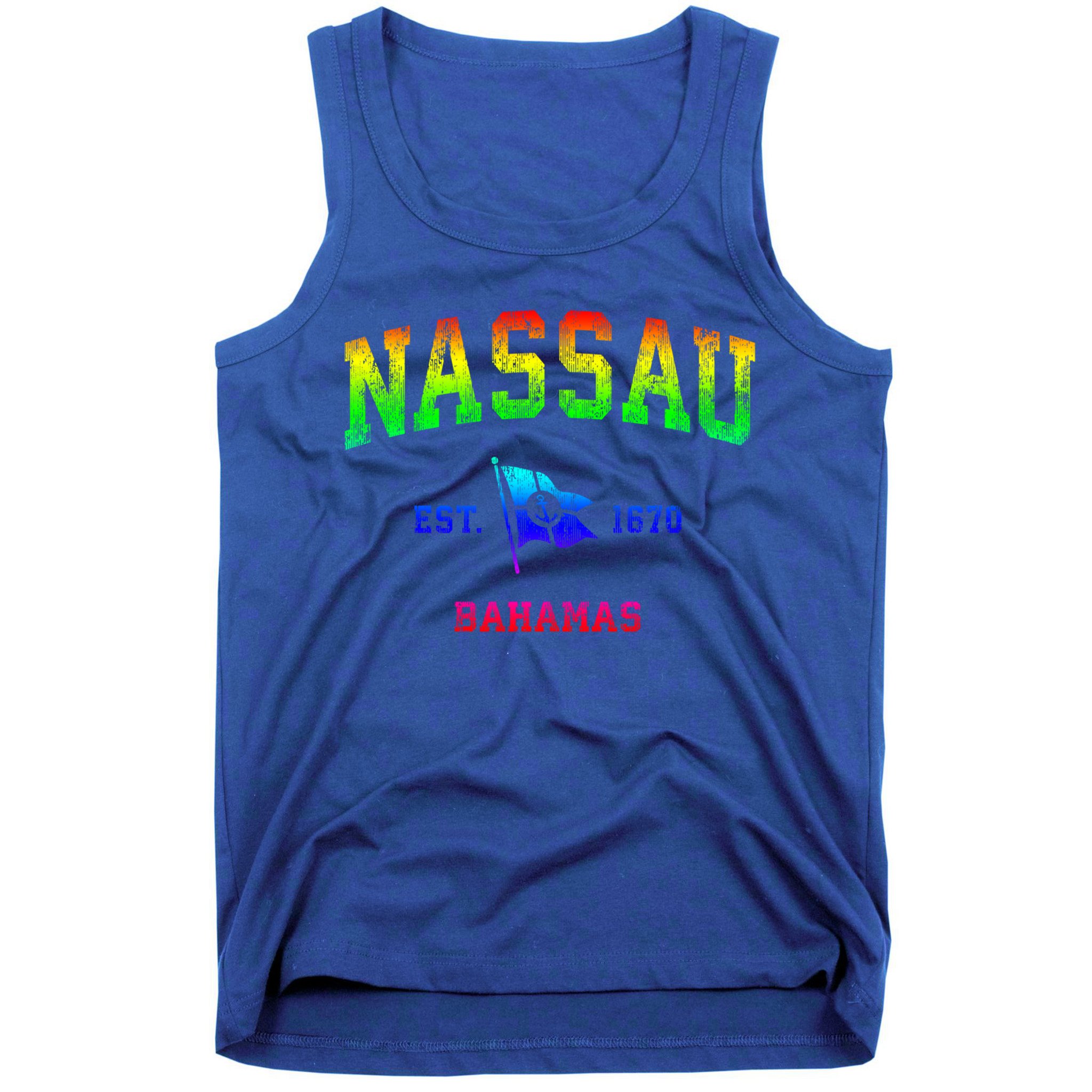 Nassau Bahamas Vintage Nautical Boat Anchor Flag Sports Gift Tank Top
