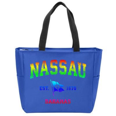 Nassau Bahamas Vintage Nautical Boat Anchor Flag Sports Gift Zip Tote Bag