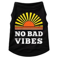 No Bad Vibes Retro Summer Sunset Think Positive Wellbeing Doggie Tank