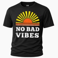 No Bad Vibes Retro Summer Sunset Think Positive Wellbeing Performance Shirt