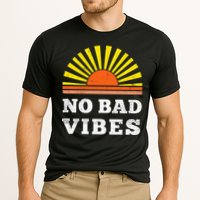 No Bad Vibes Retro Summer Sunset Think Positive Wellbeing Performance Shirt