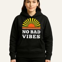 No Bad Vibes Retro Summer Sunset Think Positive Wellbeing Hoodie