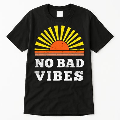 No Bad Vibes Retro Summer Sunset Think Positive Wellbeing Tall T-Shirt