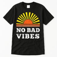 No Bad Vibes Retro Summer Sunset Think Positive Wellbeing Tall T-Shirt