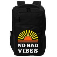 No Bad Vibes Retro Summer Sunset Think Positive Wellbeing Impact Tech Backpack