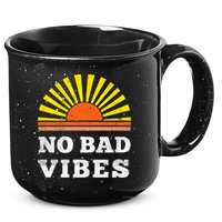 No Bad Vibes Retro Summer Sunset Think Positive Wellbeing 15oz Campfire Ceramic Mug