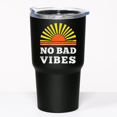 No Bad Vibes Retro Summer Sunset Think Positive Wellbeing Tumbler