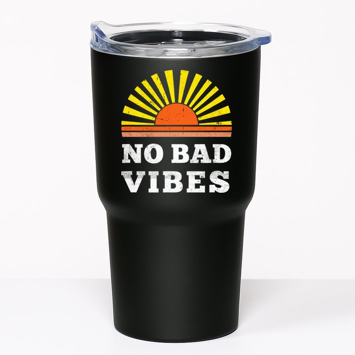 No Bad Vibes Retro Summer Sunset Think Positive Wellbeing Tumbler