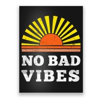 No Bad Vibes Retro Summer Sunset Think Positive Wellbeing Poster