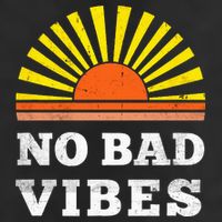 No Bad Vibes Retro Summer Sunset Think Positive Wellbeing 25L Jumbo Tote