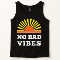 No Bad Vibes Retro Summer Sunset Think Positive Wellbeing Tank Top