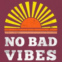 No Bad Vibes Retro Summer Sunset Think Positive Wellbeing 16oz Travel Tumbler
