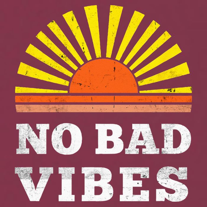 No Bad Vibes Retro Summer Sunset Think Positive Wellbeing 16oz Travel Tumbler