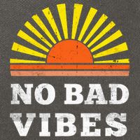 No Bad Vibes Retro Summer Sunset Think Positive Wellbeing Cotton Canvas Backpack