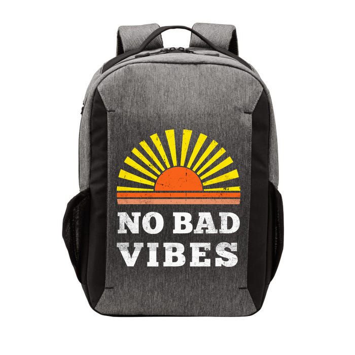 No Bad Vibes Retro Summer Sunset Think Positive Wellbeing Vector Backpack