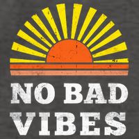 No Bad Vibes Retro Summer Sunset Think Positive Wellbeing Vector Backpack