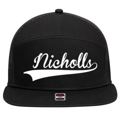 Nicholls Baseball Vintage Retro 7 Panel Mesh Trucker Snapback Hat