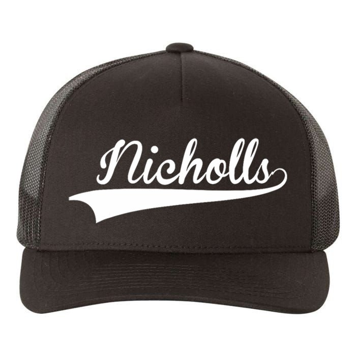 Nicholls Baseball Vintage Retro Yupoong Adult 5-Panel Trucker Hat