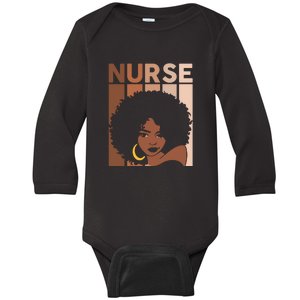 Nurse Black Woman Magic Afro Melanin Queen Black History Baby Long Sleeve Bodysuit