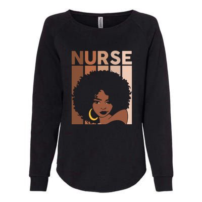 Nurse Black Woman Magic Afro Melanin Queen Black History Womens California Wash Sweatshirt