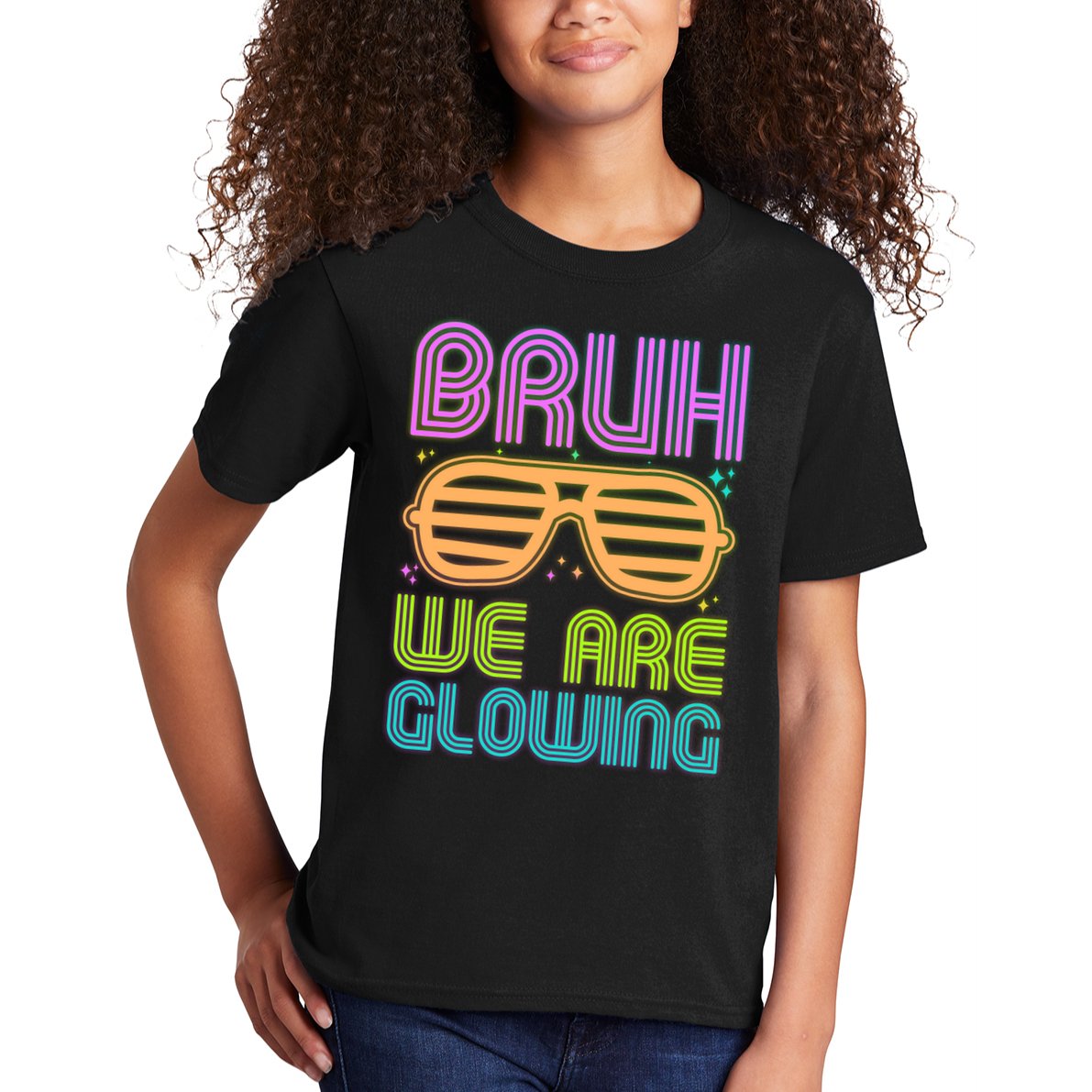 Neon Bruh We Are Glowing Kids T-Shirt