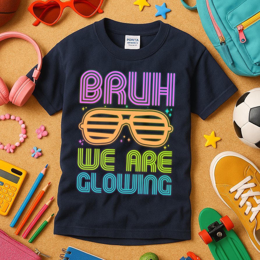 Neon Bruh We Are Glowing Kids T-Shirt