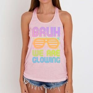 Neon Bruh We Are Glowing Women's Knotted Racerback Tank