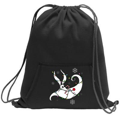 Nightmare Before Xmas Zero Christmas Lights Sweatshirt Cinch Pack Bag