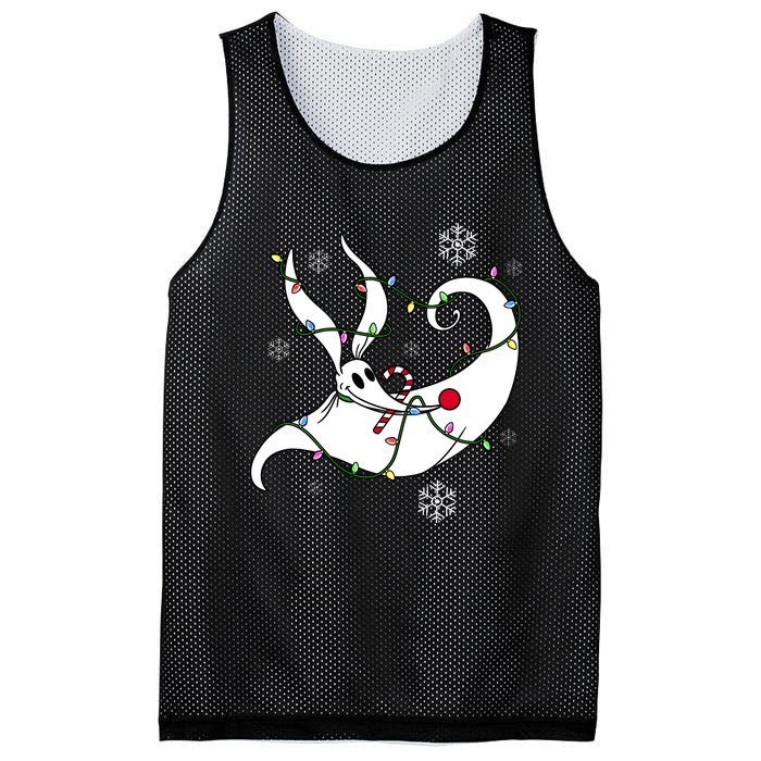 Nightmare Before Xmas Zero Christmas Lights Mesh Reversible Basketball Jersey Tank