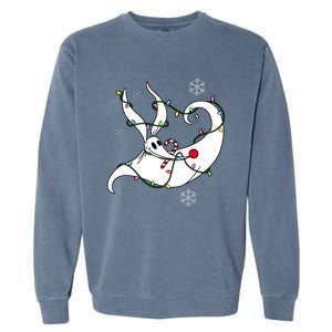 Nightmare Before Xmas Zero Christmas Lights Garment-Dyed Sweatshirt