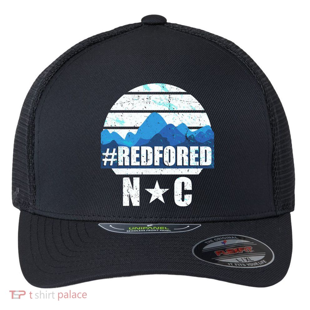 NC Red For Ed North Carolina Mountains Flexfit Unipanel Trucker Cap