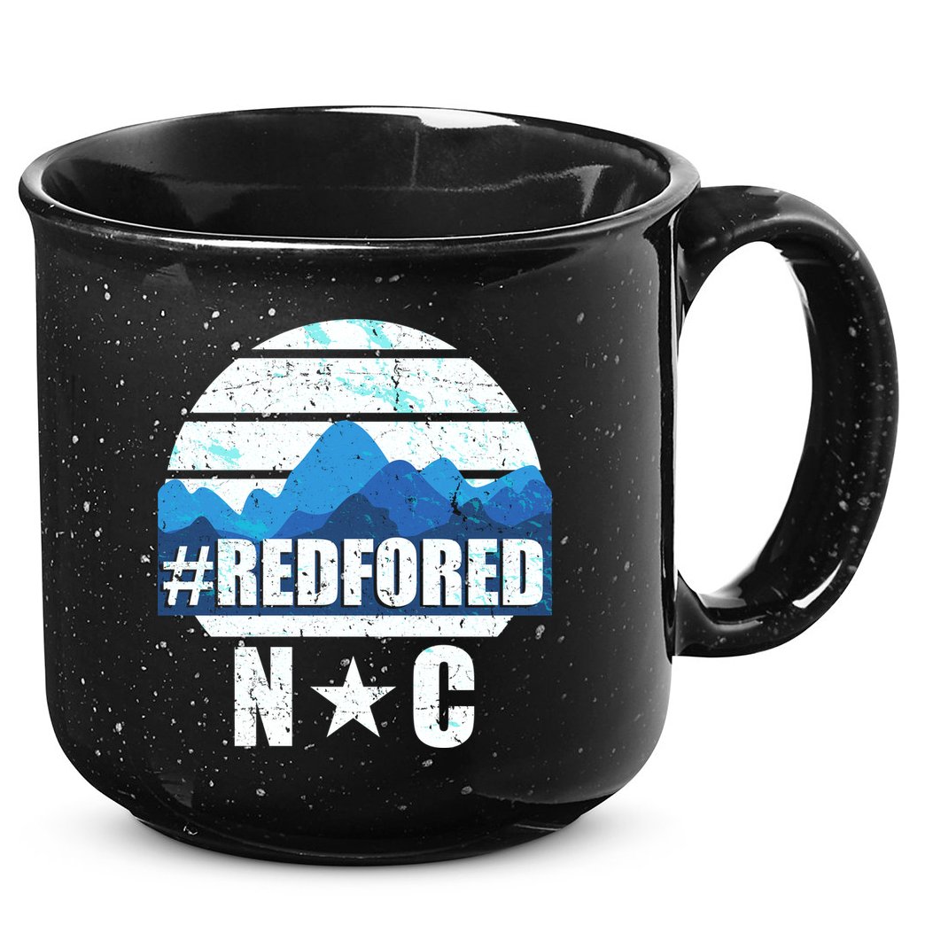 NC Red For Ed North Carolina Mountains 15oz Campfire Ceramic Mug