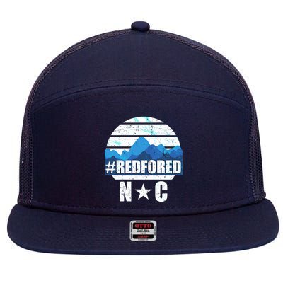 NC Red For Ed North Carolina Mountains 7 Panel Mesh Trucker Snapback Hat