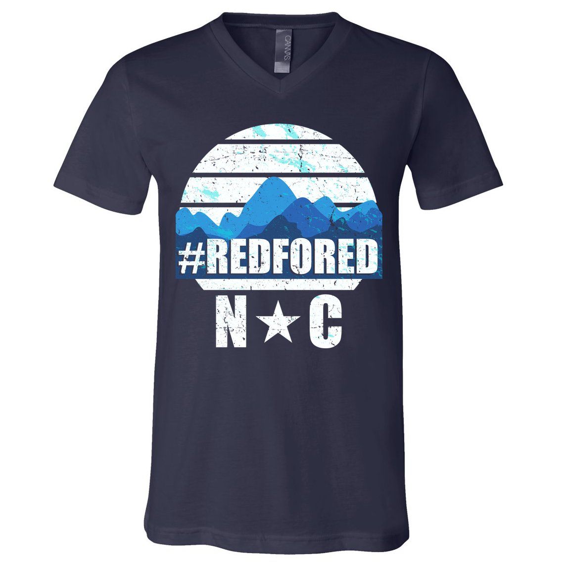 NC Red For Ed North Carolina Mountains V-Neck T-Shirt